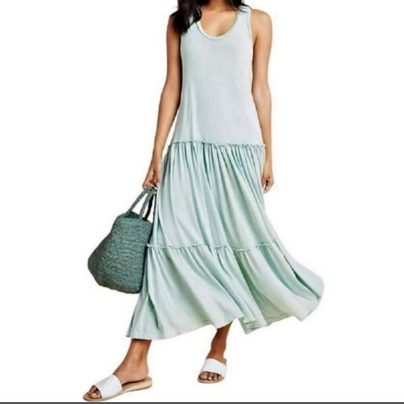Anthropologie M(2) Sundress Mint Green Maxi Dress - Picture 1 of 5